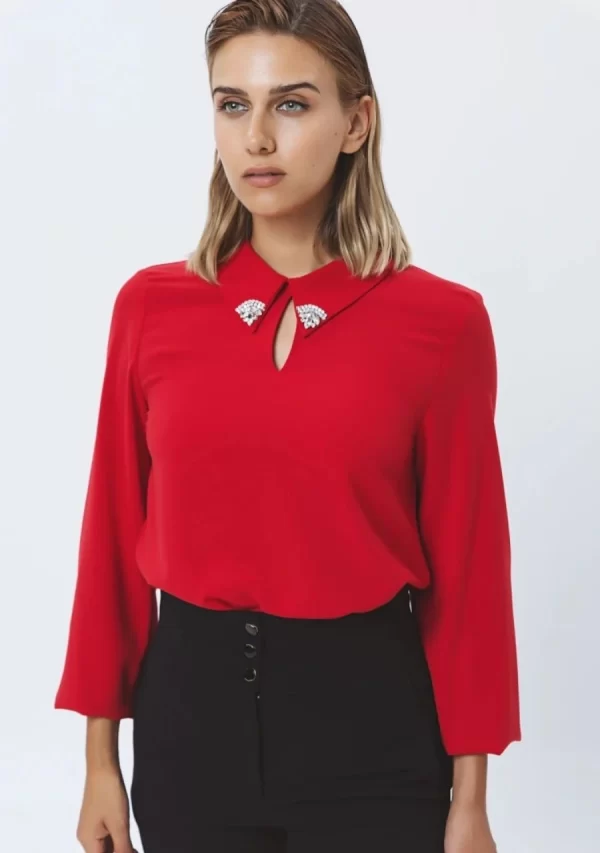 Μπλούζα Ζορζέτα με Μοτίφ