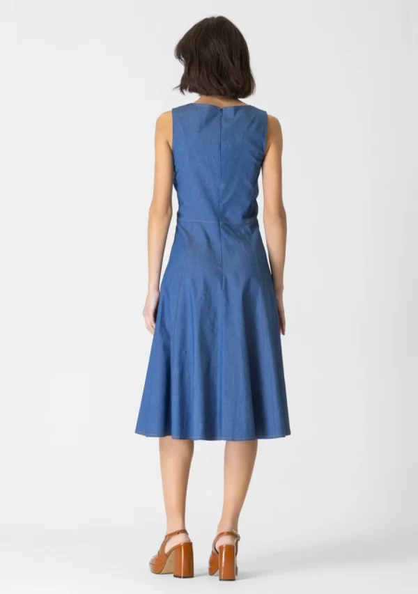 Φόρεμα Jean Κλός με Τσέπες Και Κουμπιά Γυναικείο