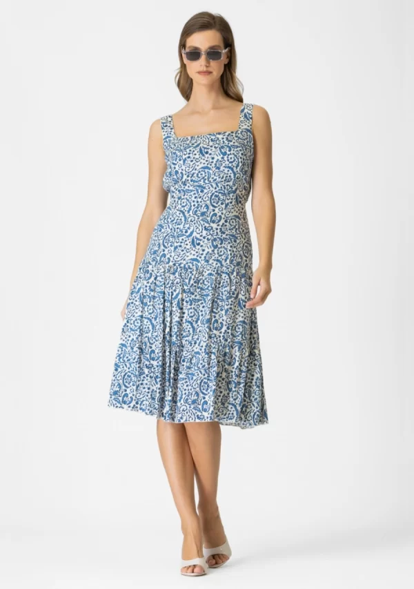 Φόρεμα Αμάνικο Εμπριμέ Βολάν