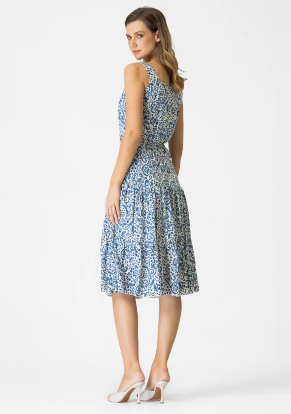 Φόρεμα Αμάνικο Εμπριμέ Βολάν Γυναικείο