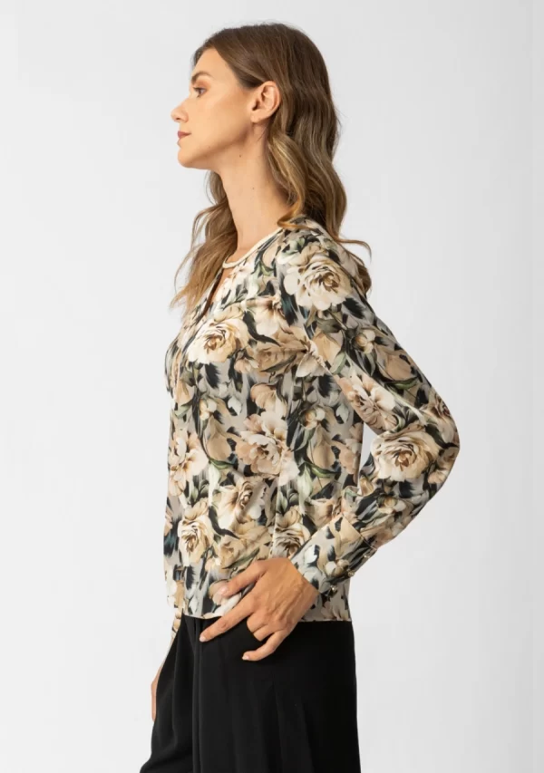 Μπλούζα Floral Διαγωνάλ Σατέν Γυναικεία
