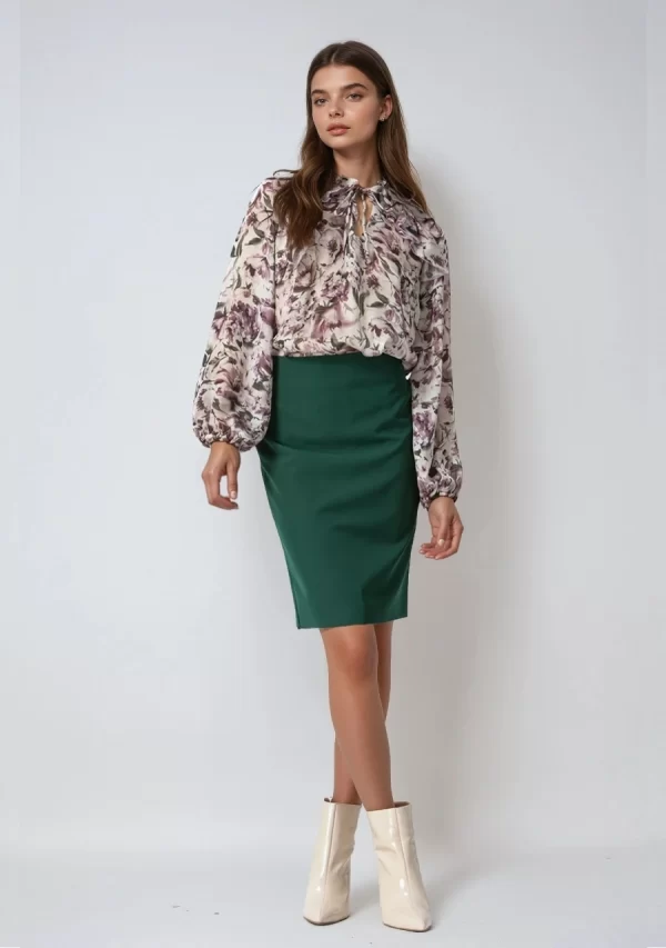 Μπλούζα Μουσελίνα με Δέσιμο Σε Διαφάνεια Γυναικείο