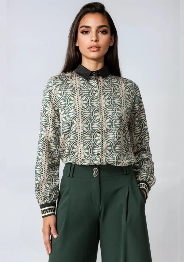 Πουκάμισο Σατέν Εμπριμέ